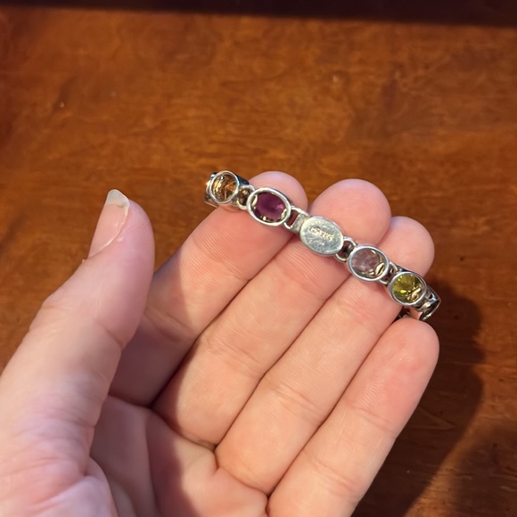 QVC Sterling Silver 18 cttw Bezel Set Multi Gemstone Bracelet - Picture 6 of 10